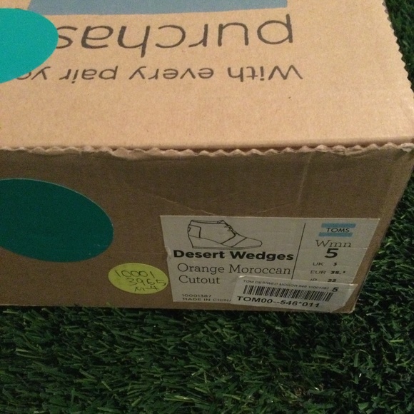 Toms Desert Wedges Orange Moroccan Cutout - Picture 6 of 6